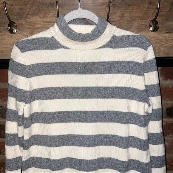 J. Crew Gray and White Striped Long Sleeve Dress - Picture 4 of 14